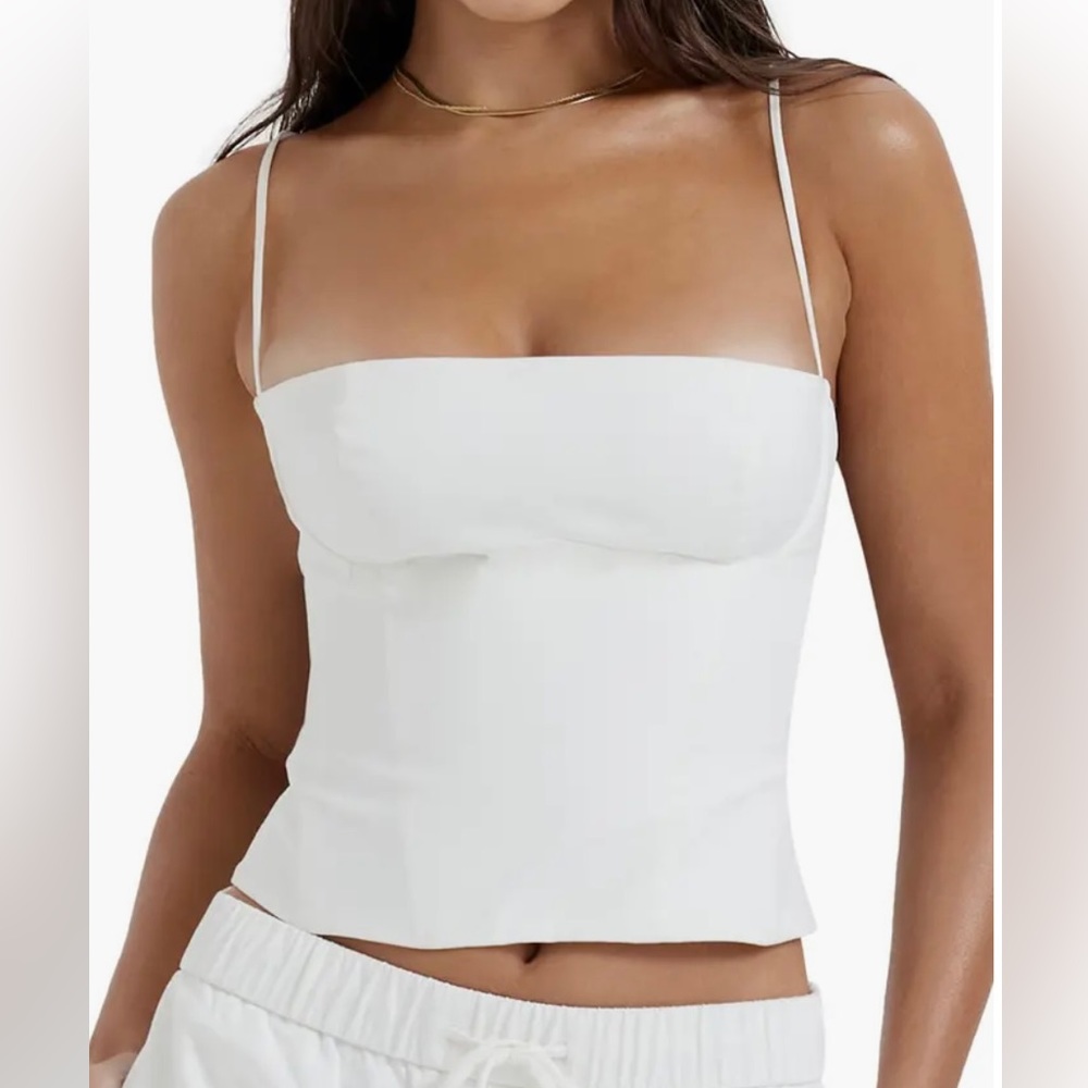 House of CB ~ Audette Structured Cotton Twill Corset Top